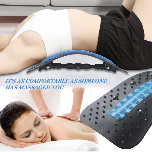 Cileilei Back Stretcher Lower Back Pain Relief Cracker Lumbar Support Massage - Picture 3 of 6